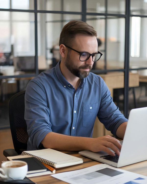 Man Working in Modern Office